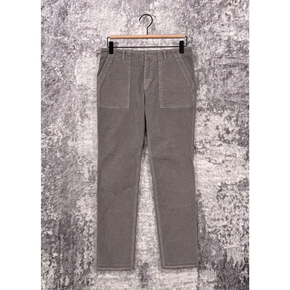 Nili Lotan Pants 0 Womens Jenna Slim Gray Corduroy